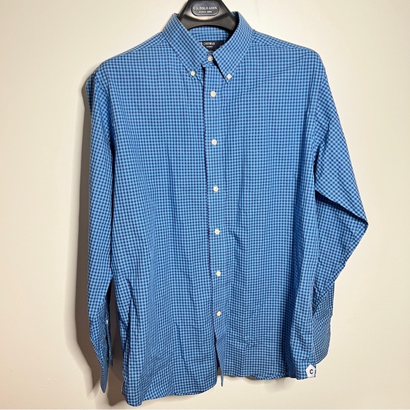 Daniel Cremieux Other - Daniel Cremieux Men’s Large Blue Navy Check Shirt 100% Cotton Button-Down Shirt